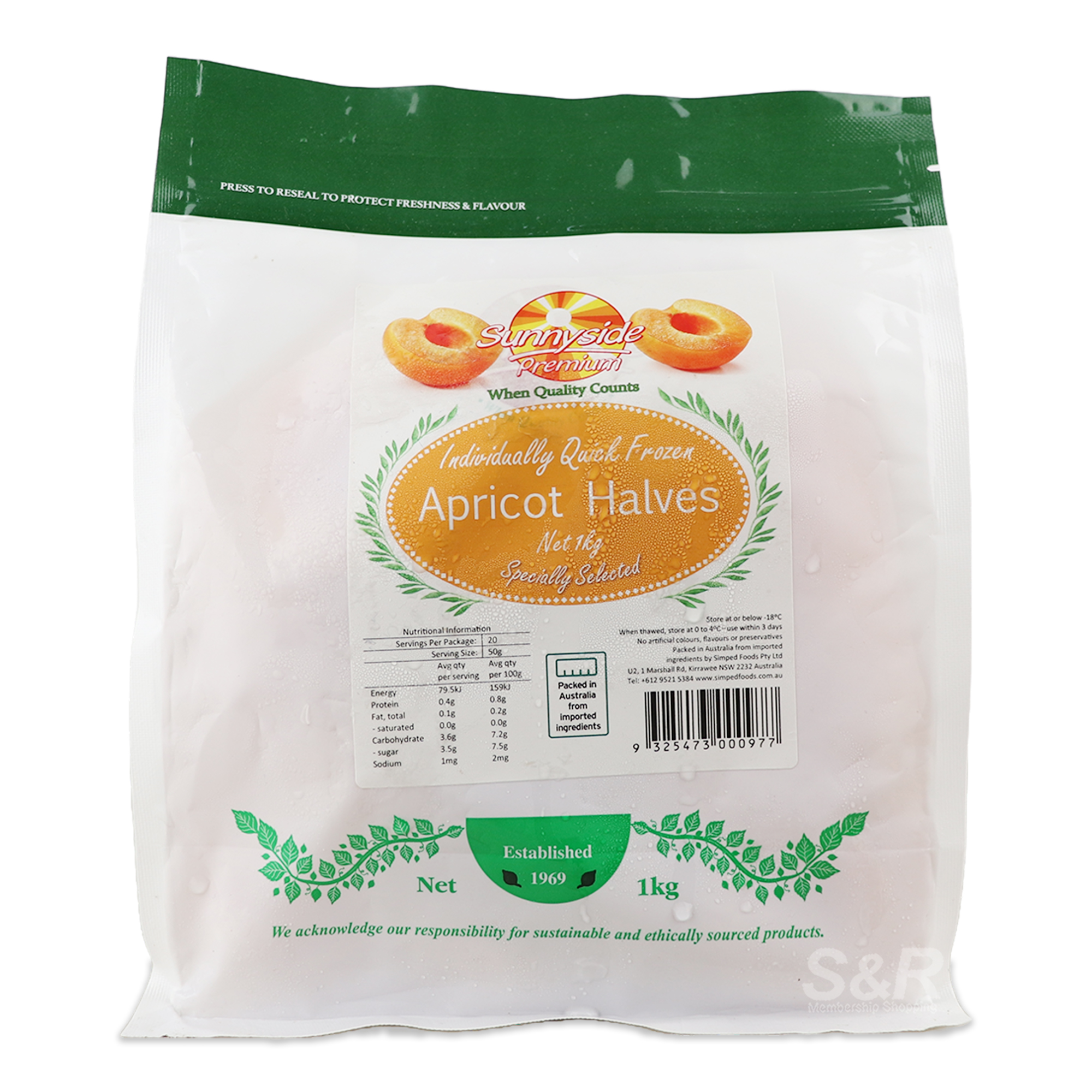 Sunnyside Premium Apricot Halves 1kg Sunnyside Premium Apricot Halves 1kg